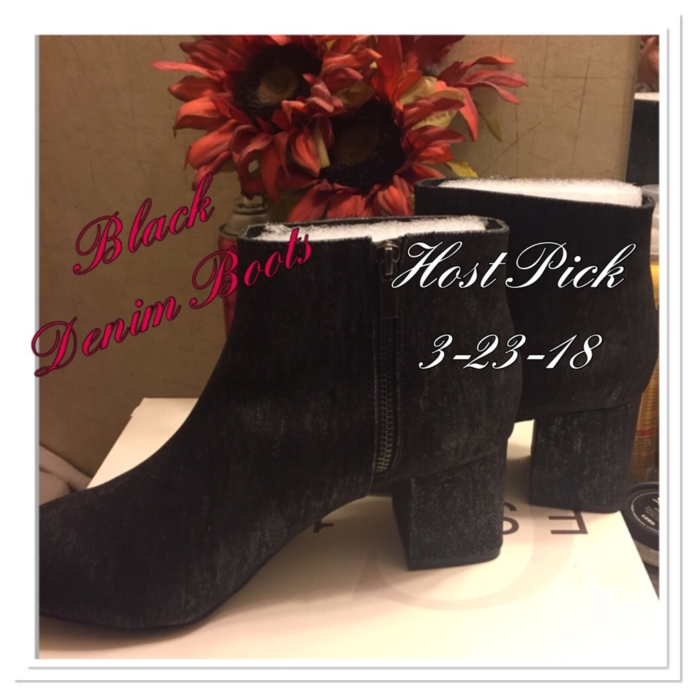 Black Denim Boots